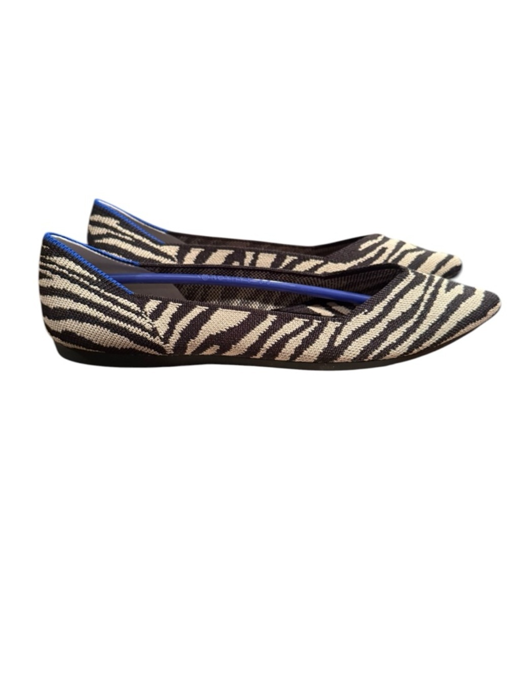 Rothy's Zebra-Pattern Knit Flats in Black and Cream Brand New - Picture 2 of 3